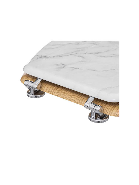 5Five Toilet Seat Wooden 42.5x36cm White