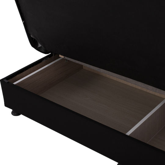 Andri Three-Seater Couch Bed with Storage Space Black 180x72x77 cm