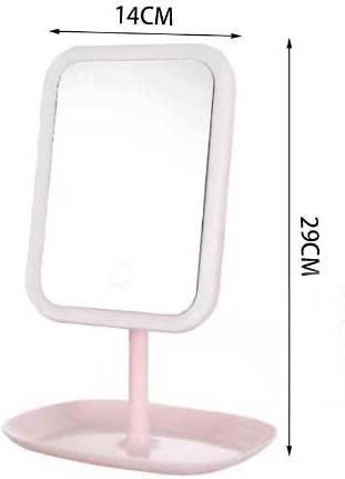 Andowl Makeup Mirror Tabletop with Light 14.4x15.3cm White