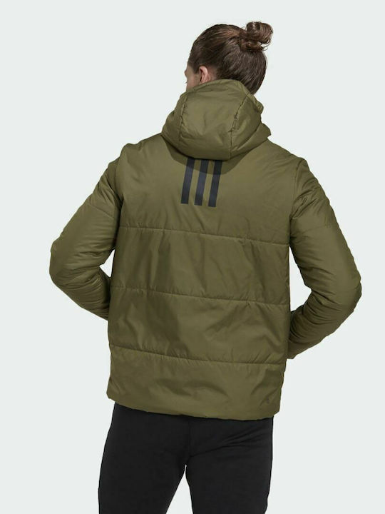 Adidas BSC 3-Stripes Geacă pentru bărbați de iarnă Puffer Focus Olive