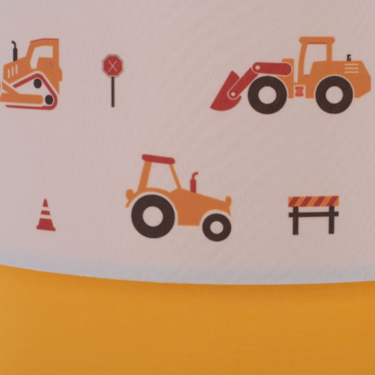 HomeMarkt Baloo Einfaches Licht Kinderzimmer-Deckenleuchte aus Stoff 20W mit Lampensockelgröße E27 Orange 30x70cm