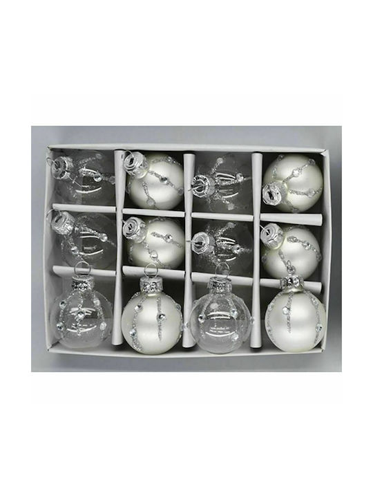 Iliadis Weihnachtshänger Kugel Ornament Glas Durchsichtig 3cm Set 12Stück