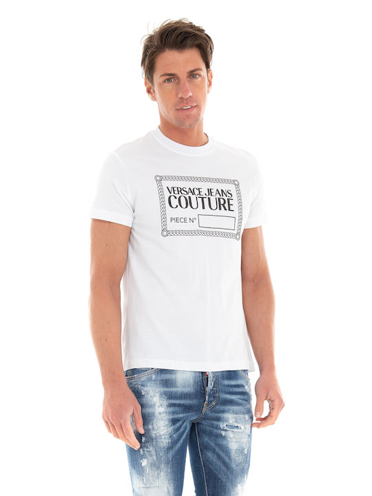 Versace T-shirt Bărbătesc cu Mânecă Scurtă Alb