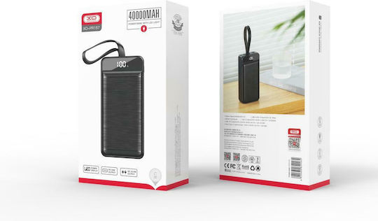 XO PR157 Външна Батерия 40000mAh 18W с 2 USB-A Изходни Порта и USB-C Изходен Порт Power Delivery Черна