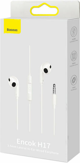 Baseus H17 Earbuds Handsfree with 3.5mm Connector White