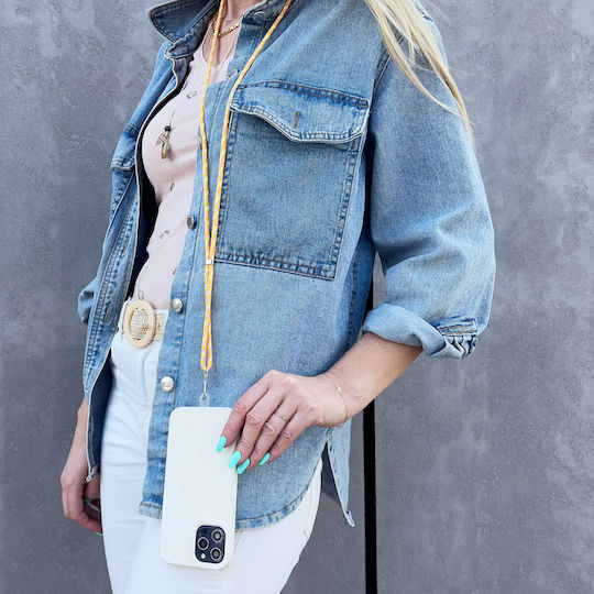 Hurtel Stylish Cord Каишка за врата за Мобилни Телефони Жълт