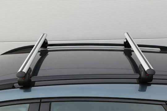 AMiO Bare de Acoperiș din Aluminiu 135 cm Universal 2008 2008 pentru Mașini cu Bare de Acoperiș Originale cu Picioare pentru Portbagaj de Acoperiș și Blocare Argintii