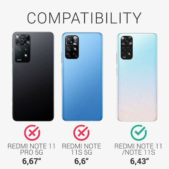 Kalibri Fiber Body Armor Umschlag Rückseite Aramid Fiber Black Matte (Redmi Note 11 / 11S 4G)