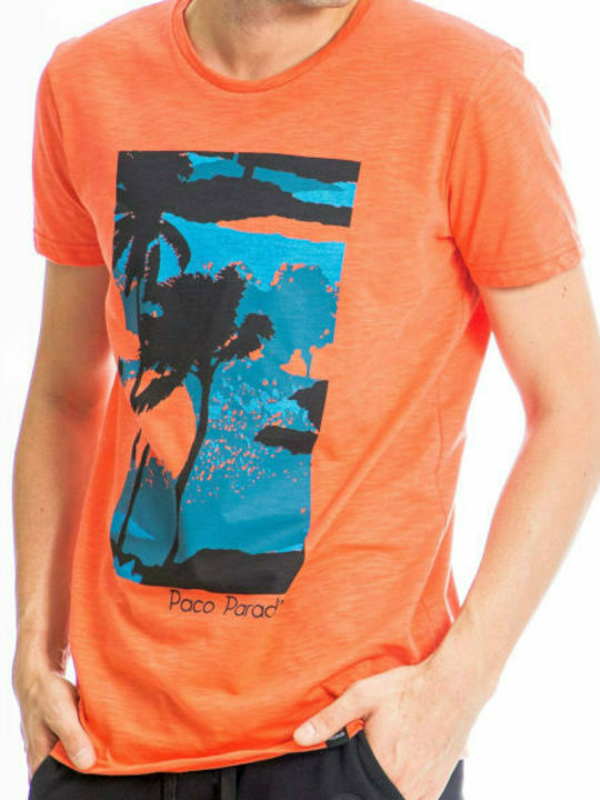 Paco & Co Herren T-Shirt Kurzarm Orange