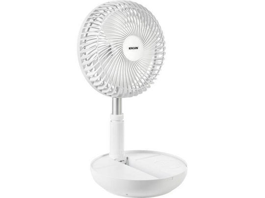 Kerosun USB Office/Home Folding / Rotating Fan Rechargeable Battery White KFU03-7DGSW