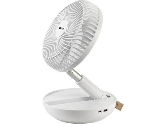 Kerosun USB Office/Home Folding / Rotating Fan Rechargeable Battery White KFU03-7DGSW
