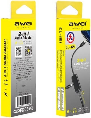 Awei 083 Converter Lightning male to 3.5mm / Lightning female 1pcs