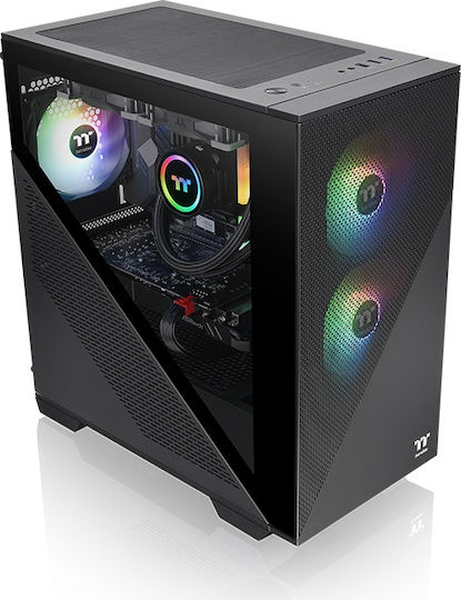 Thermaltake Divider 170 TG Gaming Mini Tower Computer Case with Window Panel and RGB Lighting Black