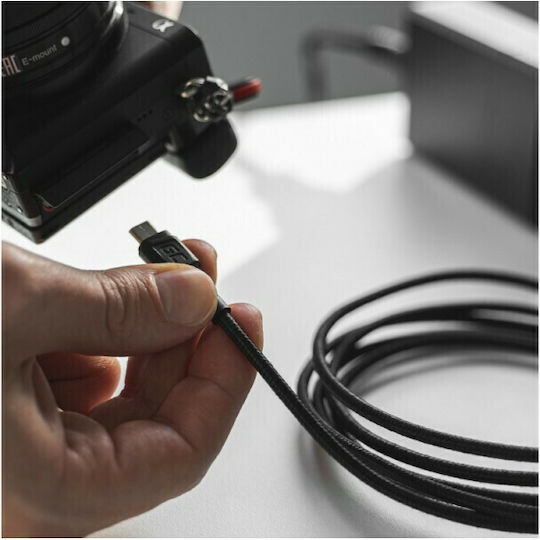Green Cell PowerStream Braided USB 2.0 Cablu USB-C bărbătesc - USB-A 60W Negru 2m (KABGC19)