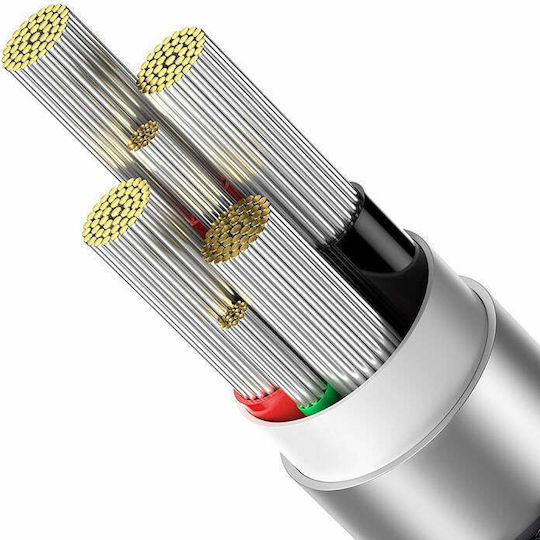 Baseus Explorer Geflochtenes LED USB 2.0 Kabel USB Typ-C männlich - USB-A 100W PD Schwarz 1m CATS000201
