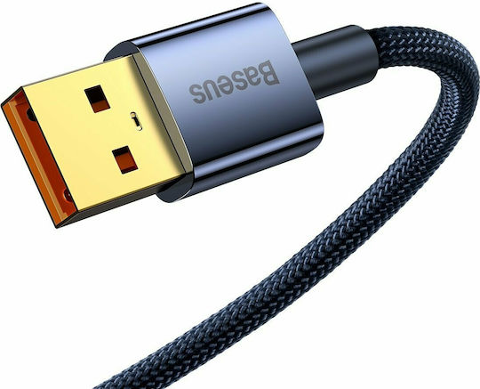 Baseus Explorer Geflochtenes LED USB 2.0 Kabel USB Typ-C männlich - USB-A 100W PD Blau 1m CATS000203