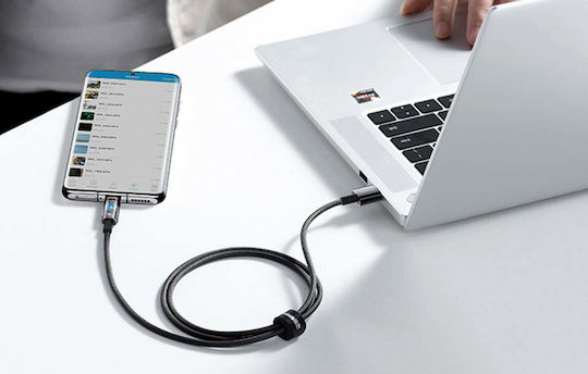 Baseus Explorer Series Cablu USB 2.0 Braided USB-C Masculin - USB-A 100W PD Albastru 2m CATS000303