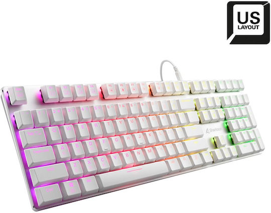 Sharkoon PureWriter RGB Gaming Mechanical Keyboard with Kailh Red switches and RGB lighting (English US) White