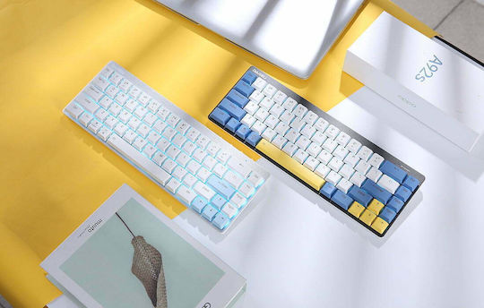 Dareu EK868 Fără fir Gaming Tastatură Mecanică 60% cu Custom Red comutatoare și Taste Iluminate (Engleză US) White / Blue / Yellow