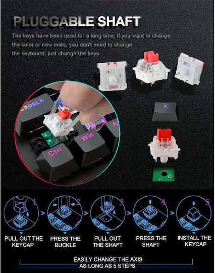 Redragon K616 RGB Fizz Pro Ασύρματο Gaming Μηχανικό Πληκτρολόγιο Tenkeyless με Custom Red διακόπτες και RGB φωτισμό (Αγγλικό US)