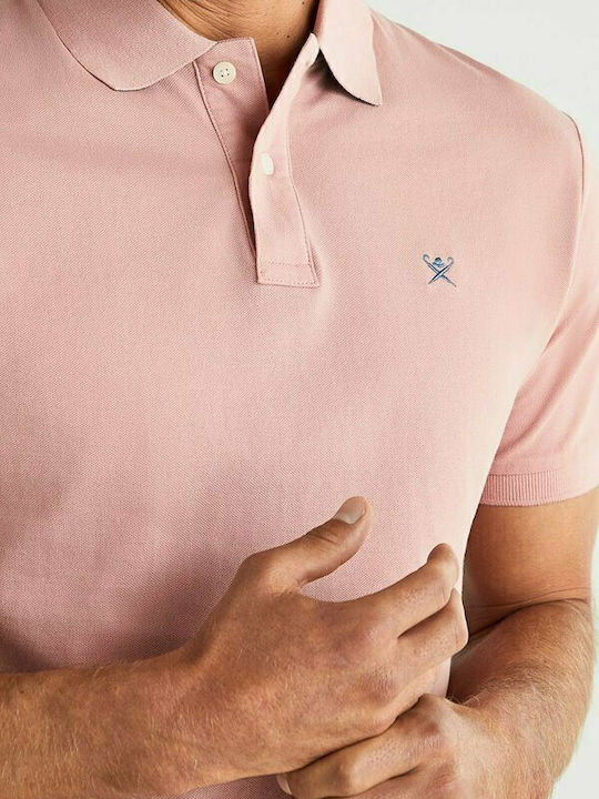 Hackett Ανδρικό T-shirt Polo Ροζ