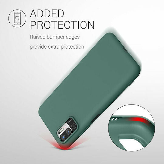 KWmobile Umschlag Rückseite Silikon Forest Green (Redmi Note 10 5G / Poco M3 Pro)