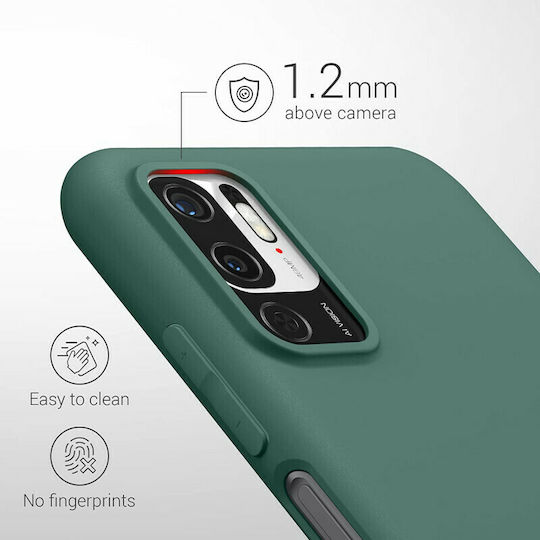 KWmobile Umschlag Rückseite Silikon Forest Green (Redmi Note 10 5G / Poco M3 Pro)