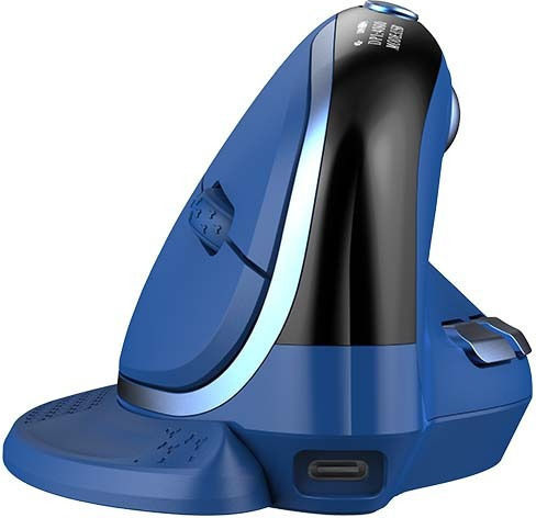 Delux M618XSD Ασύρματο Εργονομικό Bluetooth Vertical Ποντίκι Μπλε