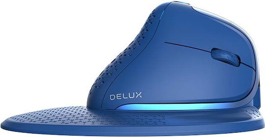 Delux M618XSD Ασύρματο Εργονομικό Bluetooth Vertical Ποντίκι Μπλε