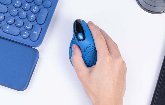 Delux M618XSD Ασύρματο Εργονομικό Bluetooth Vertical Ποντίκι Μπλε