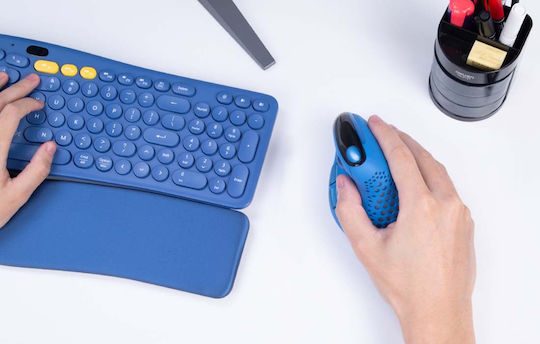 Delux M618XSD Ασύρματο Εργονομικό Bluetooth Vertical Ποντίκι Μπλε
