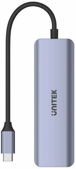 Unitek Hub 4 Θυρών USB 3.0 με σύνδεση USB-C Γκρι