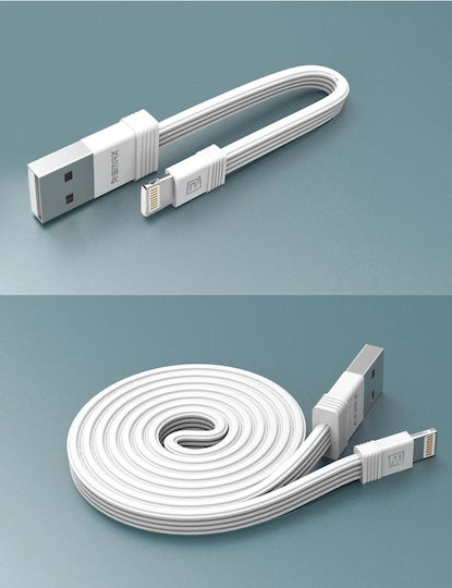Remax Tengy RC-062i Flat USB-A la Cablu Lightning Alb 1m (14924)