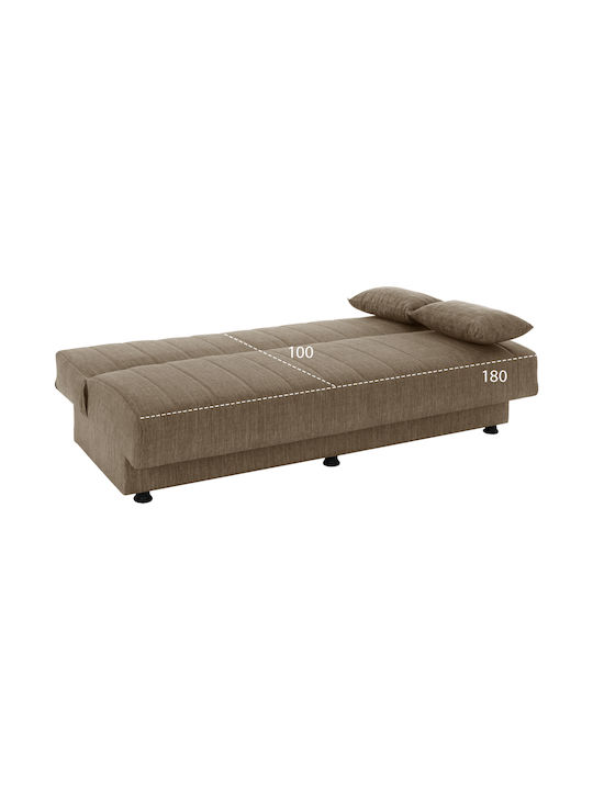 Andri Dreisitzer Sofa mit Stauraum in Braun 180x72x77cm