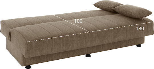 Andri Dreisitzer Sofa mit Stauraum in Braun 180x72x77cm