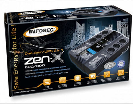 Infosec Zen-X 1000 SCH UPS Line-Interactive 1000VA 600W με 8 Schuko Πρίζες