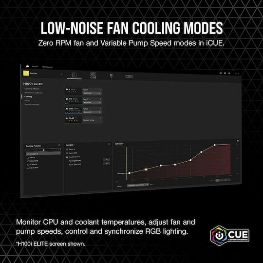 Corsair iCUE H100i RGB Elite CPU Water Cooling Dual Fan 120mm for Socket AM4/AM5/1700/1200/115x