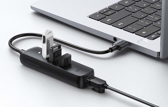 Ugreen CM416 Hub 3 Θυρών USB 2.0 με σύνδεση USB-A / Ethernet