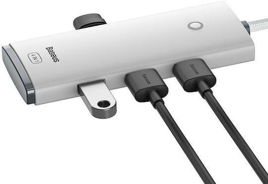 Baseus Lite Series 25cm USB 3.0 5 Port Hub with USB-A Connection White