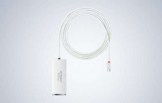 Baseus Lite Series 2м USB Хъб с 5 USB 3.0 Порта и USB-C Връзка Бял