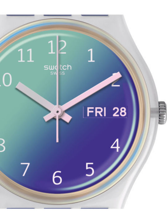 Swatch Ultralavande Damen Uhr mit Lila Kautschukarmband