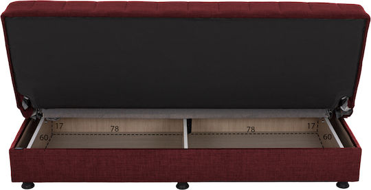 Andri Canapea Cu Trei Locuri Pat Cu Spațiu De Depozitare Burgundy 180x72x77cm