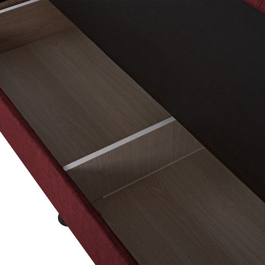 Andri Canapea Cu Trei Locuri Pat Cu Spațiu De Depozitare Burgundy 180x72x77cm