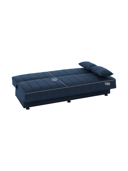 Andri Dreisitzer Sofa Bett Mit Stauraum Blau 180x72x77cm