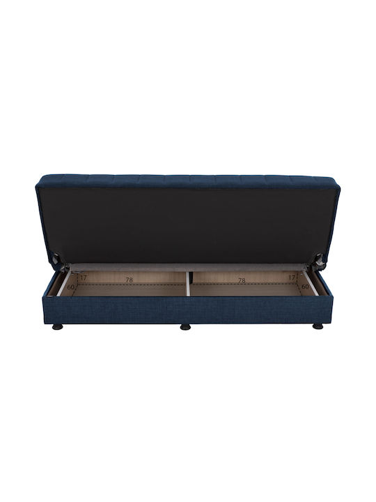 Andri Dreisitzer Sofa Bett Mit Stauraum Blau 180x72x77cm