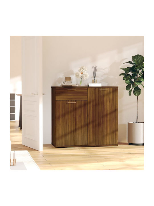 Wooden Buffet with Drawers Δρυς L80xW36xH75cm