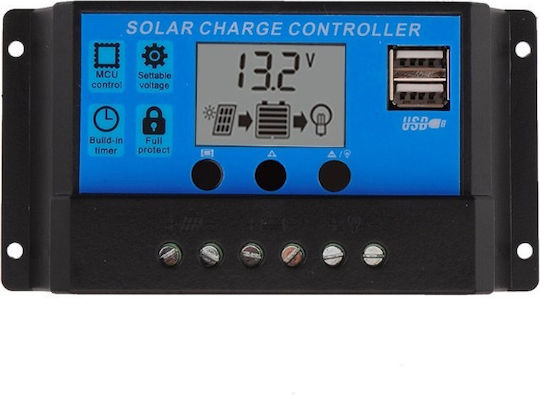 Optum PWM 30A Dual USB Solar Panel Battery Regulator PWM