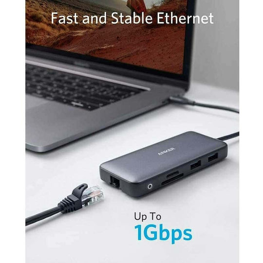 Anker PowerExpand USB-C Docking Station with HDMI 4K PD Ethernet Silver