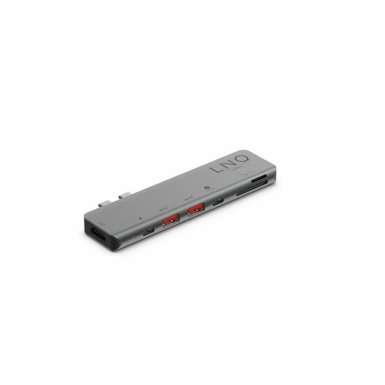 LinQ Docking Station με Διπλό USB-C HDMI 4K PD Μαύρο (LQ48012)