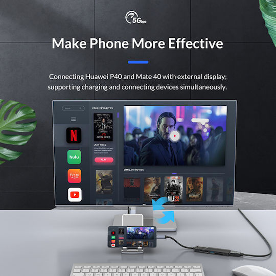 Orico MDK-6P USB-C Docking Station με HDMI 4K Γκρι
